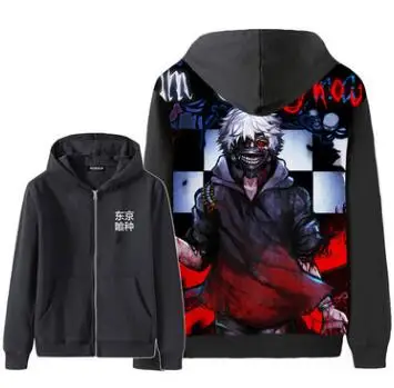 Толстовки с капюшоном в стиле японского вурдалак Kaneki Ken костюм аниме для косплея толстовки зимние куртки пальто - Цвет: 1