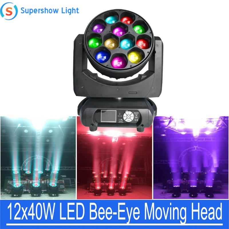 Новый светильник для вечерние подвижный головной B Eye 12x40 Вт 4 в 1 RGBW светодиодный