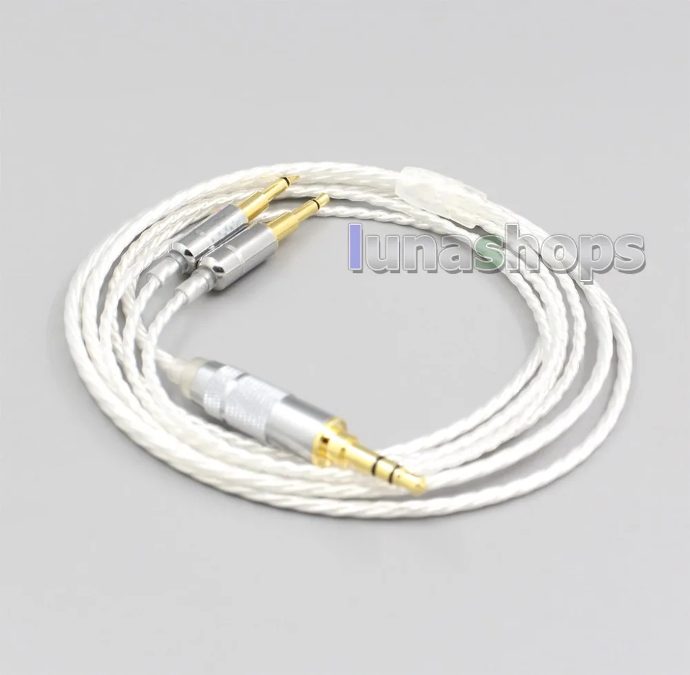 LN006619 Hi Res Silver Plated 7N OCC Earphone Cable For Hifiman HE560 HE 350 HE1000 V2 Headphone 2 5mm pin