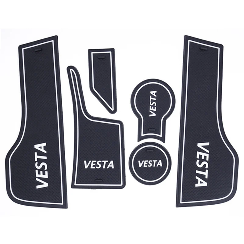 VESTA 2015-19 White Защитный щит от грязи для LADA VESTA двери Groove ворота слот подставка Противоскользящий коврик для LADA VESTA аксессуары - Название цвета: VESTA 2015-19 White