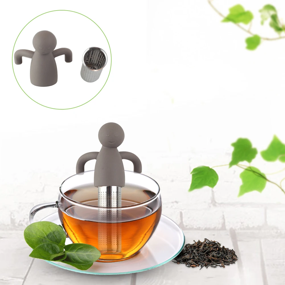 

1PCS Humanoid Tea Infuser Stainless Steel Silicone Strainers Tools Tea Strainer Infuser Filter Empty Bag Leaf Diffuser