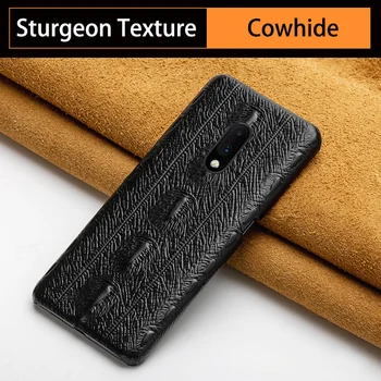 

Phone Case For One plus 6 6T 7 7 Pro Cowhide Arowana Pattern Half Bag Case For 3 3T 5 5T Back cover