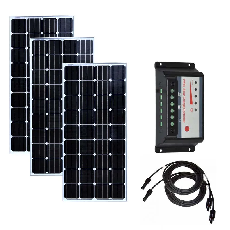

Solar Home Kit 450w Solar Panel 12v 150w 3Pcs Solar Charge Controller 12v/24v 30A Solar Charger Battery Rv Motorhomes Caravan