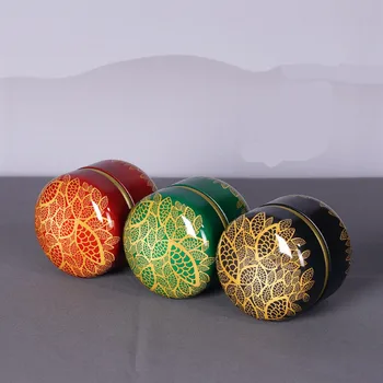

Portable Travel Mini Iron Box Tea Cans Exquisite Printing Candy Coffee Storage Jars Canister Sealed Metal Tin Box Quality 6PCS