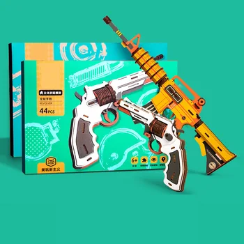 

AK47/M4 Carbine/Pistol Revolver/Bollett/Rifle/3D Wooden Puzzle Guns Guard Education Toys For Teens Outdoors Games Shooter Gifts