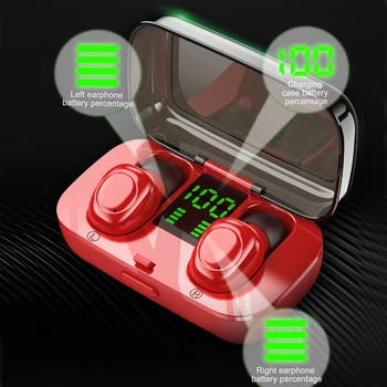 

TWS Wireless Bluetooth Earphone LED Display In Ear Stereo Sport Earbuds Headset With USB Charging Box for iPhone/ Xiaomi/huawei