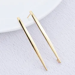 52*3.5 MM 14K Gold Plated Brass Long Pattern Stud Earrings High Quality Diy DIY Jewelry Making Finding Accessories