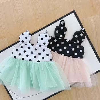 

2020 Summer Holiday Infant Girls Polka Dot Patchwork Mesh Tutu Baby Dress Kids Birthday Party Dresses vestido infantil