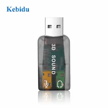 

kebidu Hot External 3D USB Sound Card 5.1 Channel Audio Card Adapter 3.5mm Speaker Microphone Earphone Interface For Laptop PC