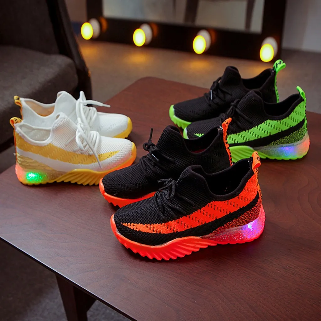 Детская обувь; детские спортивные кроссовки ярких цветов с подсветкой для маленьких девочек и мальчиков; chaussures enfant garcon calzado infantil