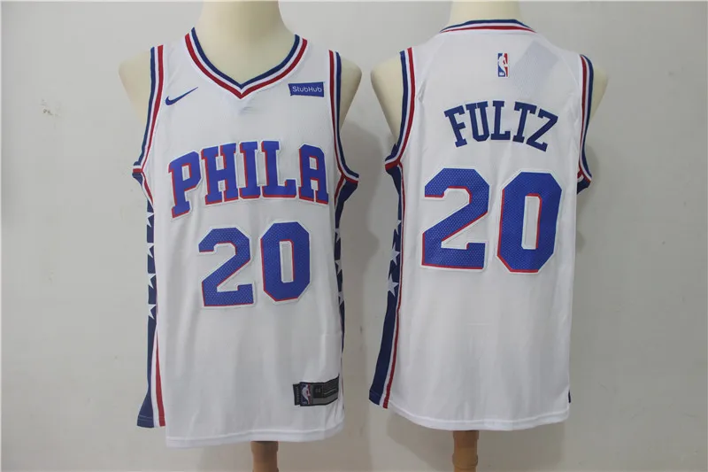 A+++ качественные мужские взрослые#25 Бен Симмонс 20 Markelle Fultz 21 Joel Embiid 17 jj redick Jersey Philadelphia - Цвет: for men