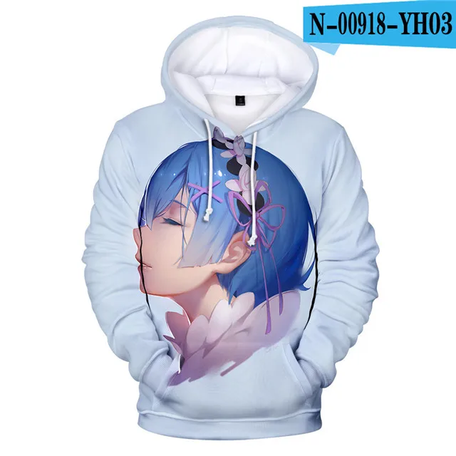 Re Zero Толстовка с капюшоном, куртка, пуловер, пальто, Толстовка для мужчин, женщин, детей, одежда для девочек, одежда Rem and Ram, толстовки с капюшоном в японском стиле - Цвет: 3dwy-202