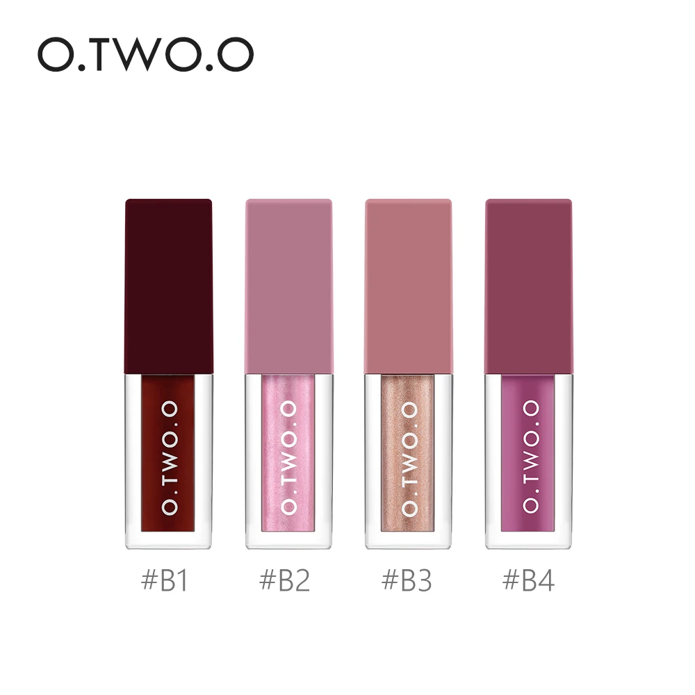

O.TWO.O Matte Shimmering Liquid Lip Gloss Set Long Lasting Liquid Lipstick Batom Lipgloss Lip Tint Makeup Set 4 Colors lip tint