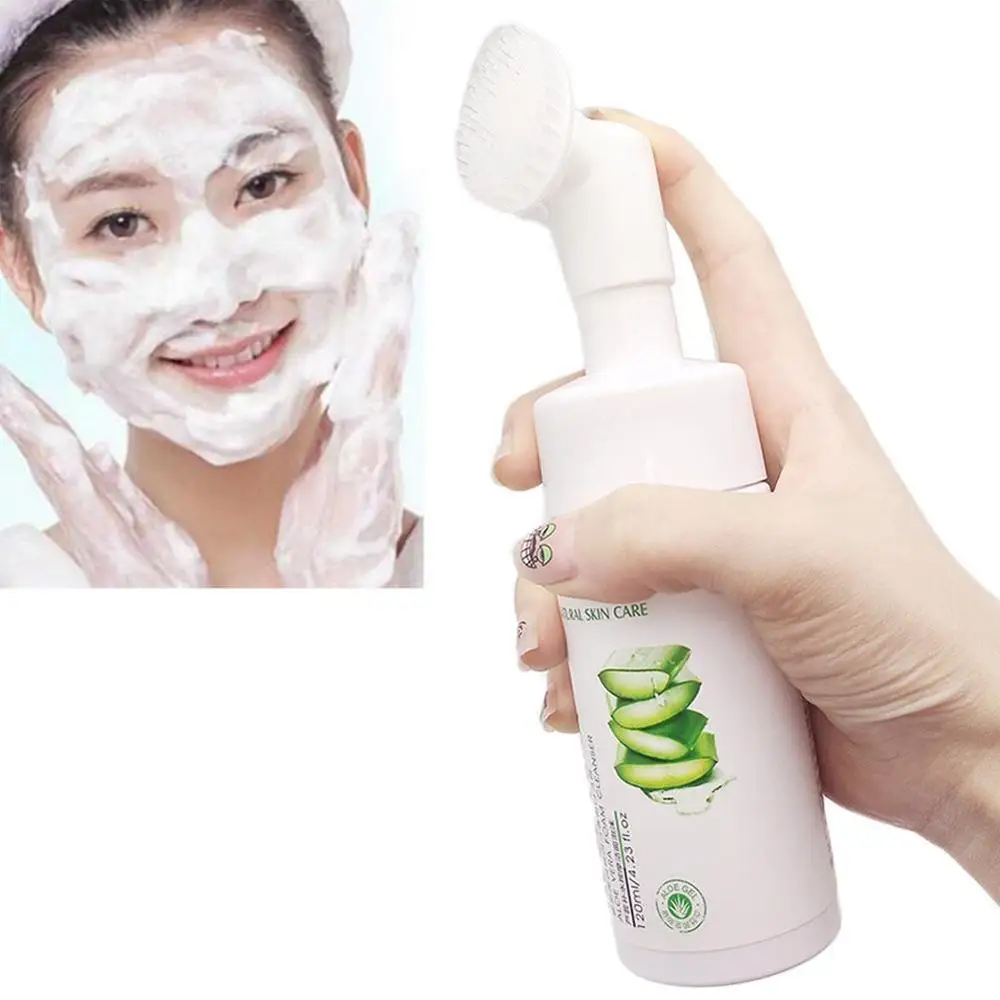 

Aloe Cleanser foam Anti Aging Natural Gel Daily Face Wash Exfoliating Deep Cleansing Hydration Blackheads Skin Care