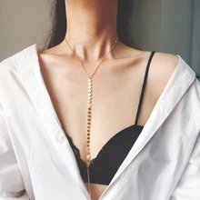 YUN RUO, сексуальное длинное ожерелье из циркония с блестками, цепочка на свитер, модное Золотое титановое стальное женское ювелирное изделие, подарок, не выцветает, Прямая поставка