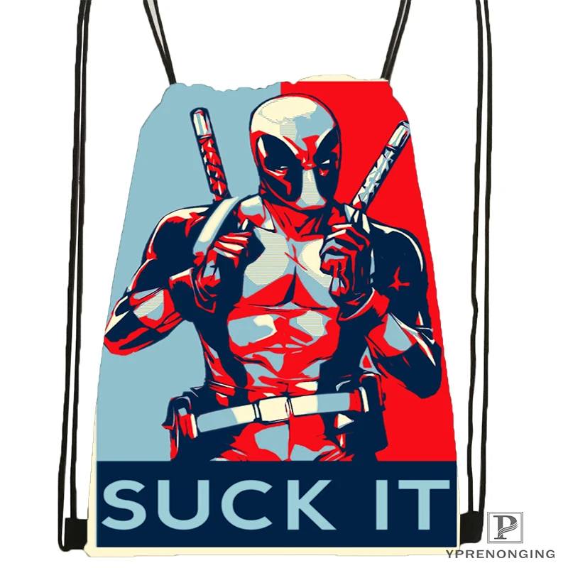 

Custom Deadpool Marvel Comics Drawstring Backpack Bag Cute Daypack Kids Satchel (Black Back) 31x40cm#180531-02-31