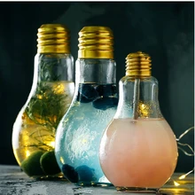 Креативная легкая стеклянная лампочка кружки персональная для сока молока кофейный стакан бокал для коктейлей прозрачный лед крем бутылка бар Клубное оформление