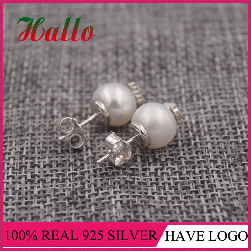 10MM 615263020 Pendientes Аро украшения из серебра 925 пробы жемчужные серьги Подвесные серьги de ley 925 mujer ювелирные изделия из натурального жемчуга - Цвет камня: 10MM 615263020