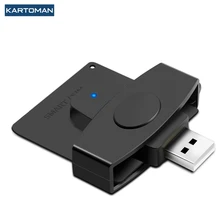 KARTOMAN USB 2.0 czytnik kart inteligentnych pamięci dla ID Bank EMV elektronicznych DNIE dni obywatela sim złącze komputera adapter PC