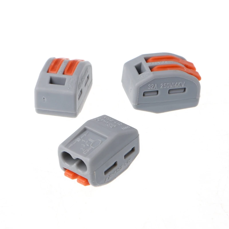 

20 Pcs 222-412 Push Wire Connector Lever Terminal Block Lever-Nuts 2 Conductor Y1QB