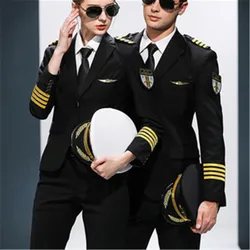 Women Noble Coat Railway Stewardess Uniform Autumn Business Suit Captain's Airline Attendant Uniforms For Cosplay Flim Show