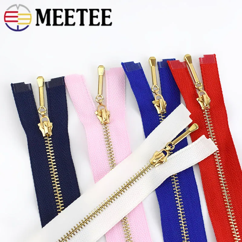 

2/5pcs Meetee 40-70CM 3# Open-End Auto Lock Metal Zippers for Sewing Clothes Bags Purse Shoes Craft Accessories Supplies ZA046