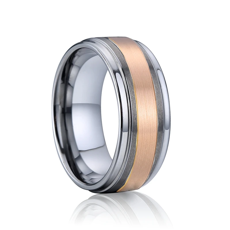 Дизайнер True 14k золотистый вольфрамовый Карбид обручальные кольца для пар alliance мужские ювелирные кольца - Цвет камня: 8mm PVF518