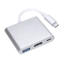 Novo 3-em-1 tipo-c usb 3.1 a USB-C compatível para macbook pro USB-C doce com pd 4k hdmi-compatível usb 3.0 adaptador conversor