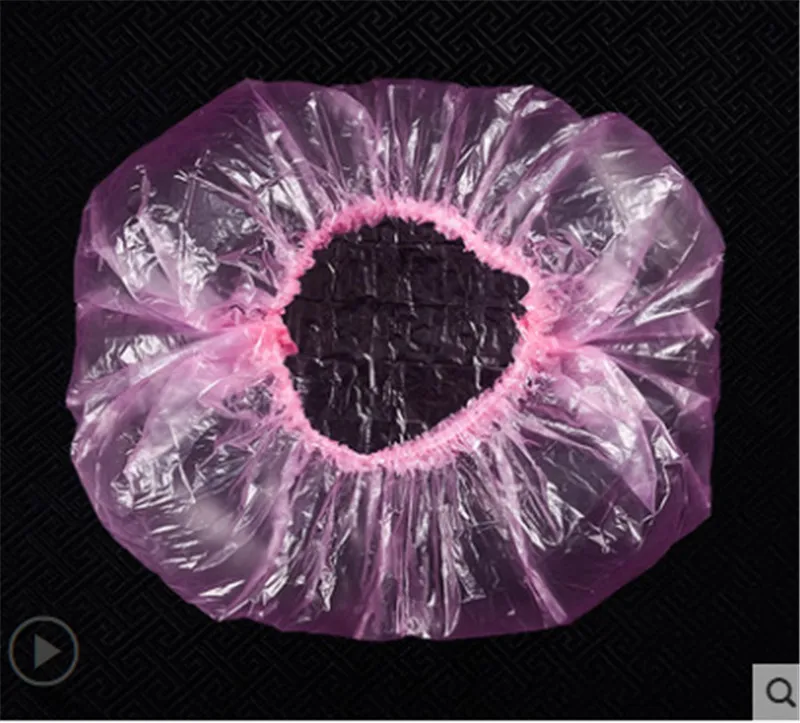 Disposable Shower Cap 20 Pcs Plastic Dustproof Catering Hat Disposable Hat Hair Net Caps Elastic Shower Bath Cap For Eyebrow Tattoo Makeup