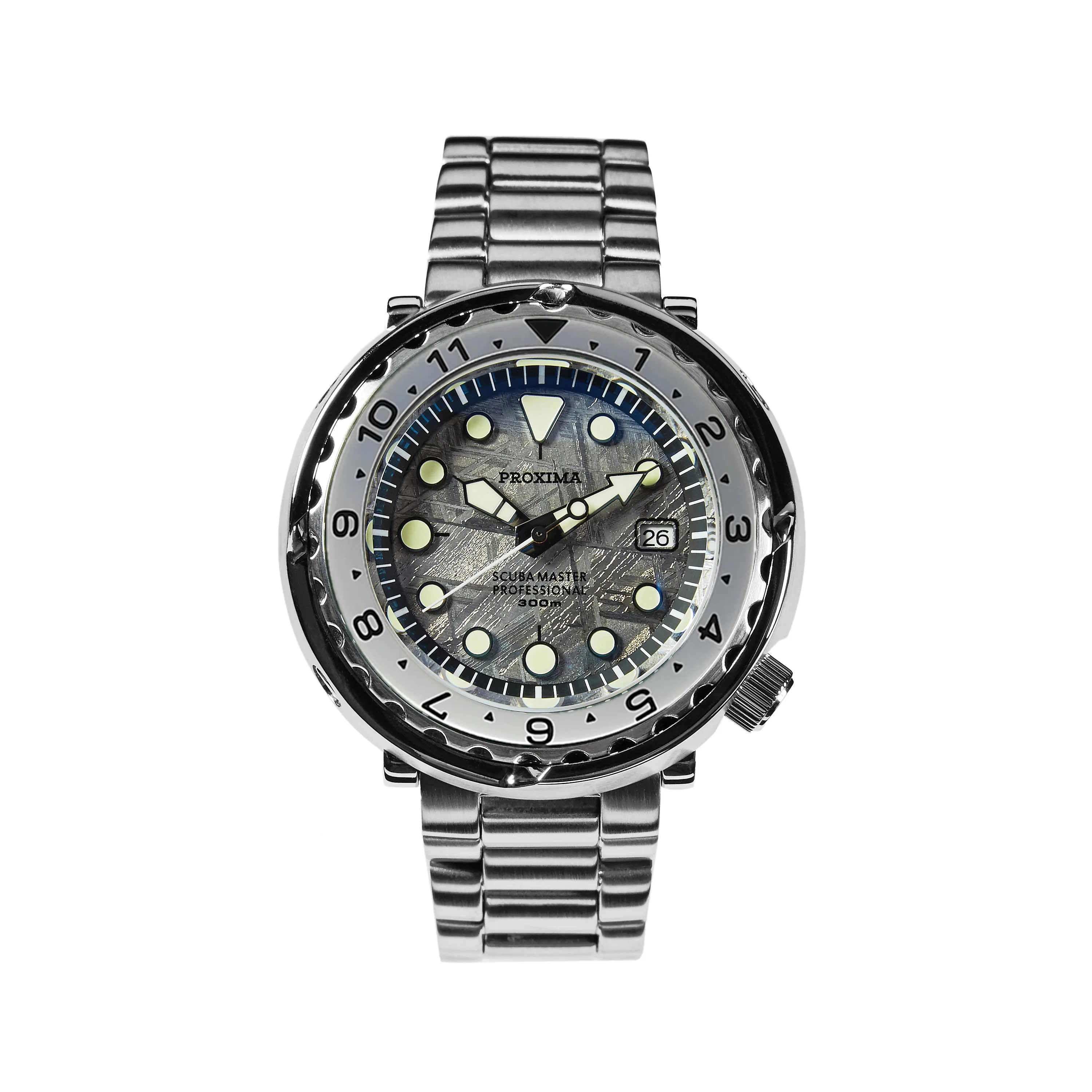 Proxima SBBN017 NH35 тунец дайвер Автоматические наручные часы MarineMaster метеорит циферблат - Цвет: SS 12 bezel