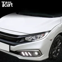 Tcart, 2 шт., светодиодный автомобильный drl светильник для honda civic, дневной ходовой светильник, аксессуары,, СВЕТОДИОДНЫЙ DRL Поворотный Светильник для civic, противотуманная фара