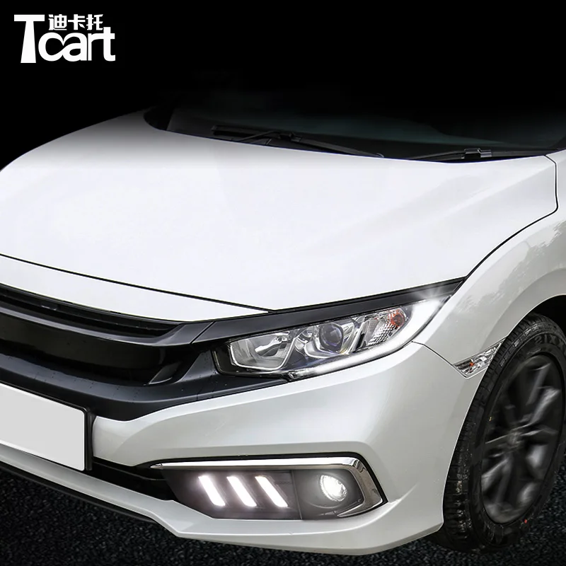 Tcart 2 шт. светодиодная Автомобильная drl лампа для honda civic дневной ходовой