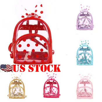 

Transparent Wave Dot Shoulder Bag Personality Colorful Children Backpack Student Backpack School Daypack Bags Kid Backpack Bag