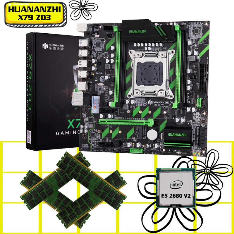 ^*Best Offers HUANANZHI X79-ZD3 motherboard with M.2 NVMe/NGFF slots discount X79 motherboard CPU Xeon E5 2680 V2 RAM 32G(4*8G) 1866 REG ECC ^*Best Offers HUANANZHI X79-ZD3 motherboard with M.2 NVMe/NGFF slots discount X79 motherboard CPU Xeon E5 2680 V2 RAM 32G(4*8G) 1866 REG ECC