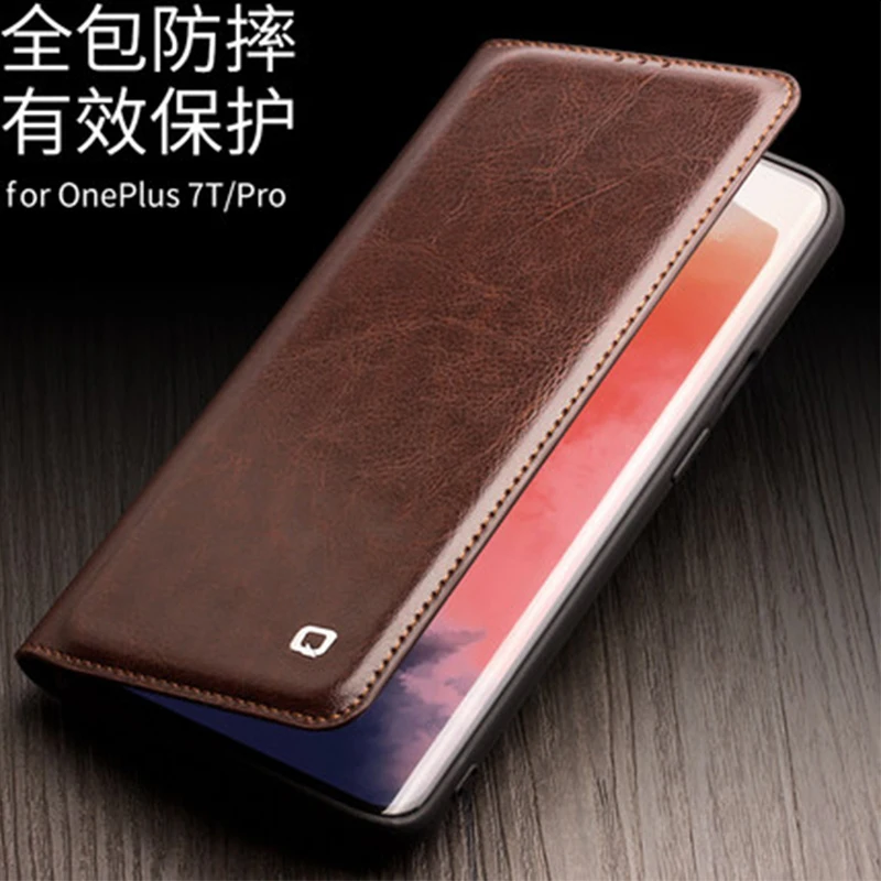 QIALINO, деловой откидной Чехол для Oneplus 7T Pro из натуральной коровьей кожи, чехол для телефона Oneplus 7T 7 TPro, тонкая защитная сумка
