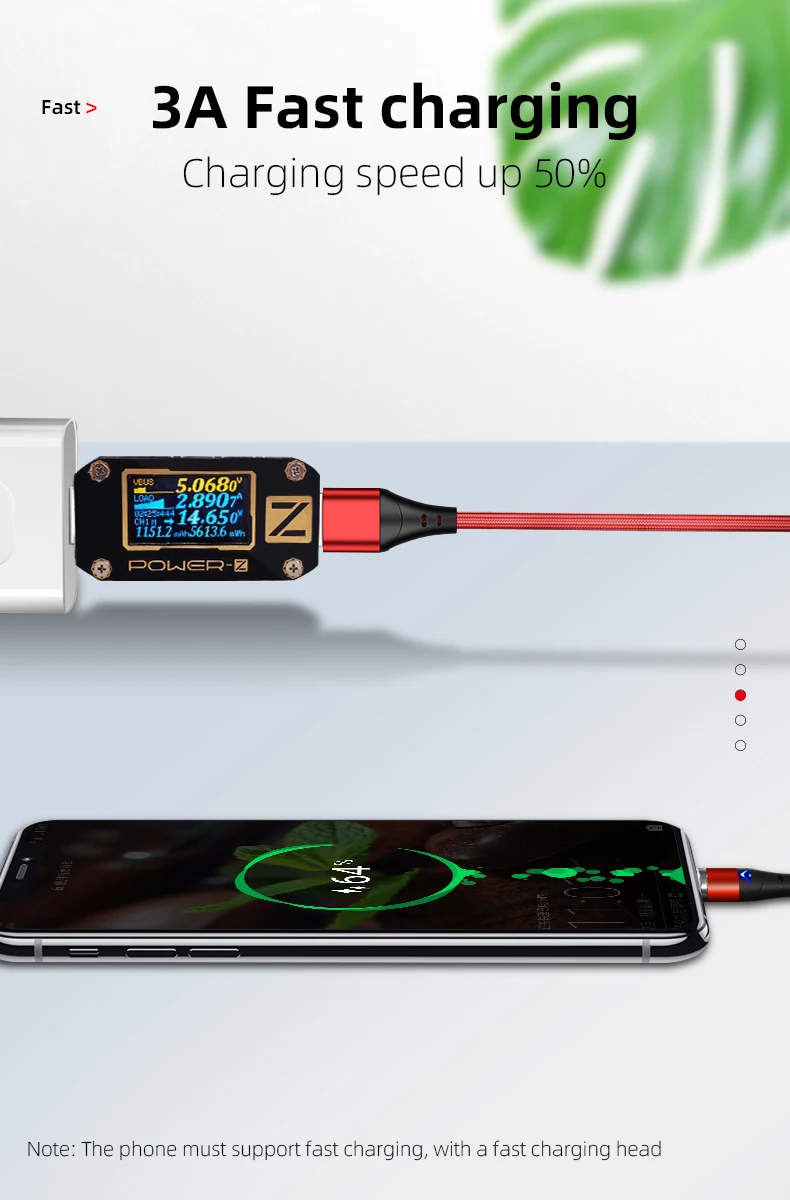 3а 1 м Магнитный кабель для передачи данных USB кабель type C кабель для быстрой зарядки линия передачи данных два в одном Универсальный для huawei Xiaomi