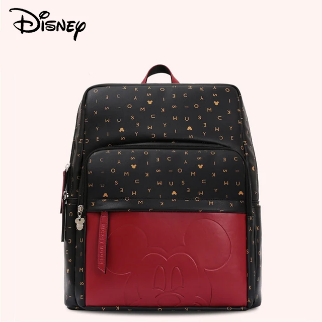 Disney милый рюкзак для подгузников, детские сумки для мам, многофункциональная модная сумка для мам с Минни и Микки, брендовая сумка для подгузников для мам, Embossin - Цвет: Черный