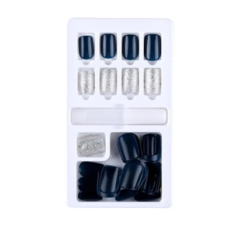 30pcs Fake Nail Full Cover Manicure Patch Fashion Back Glue Sticker Removable Reusable Makeup Tools Solid Color Nail Patch - Цвет: A