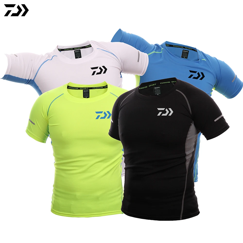 Daiwa рубашка рыболовная футболка Лоскутная Одежда для рыбалки Мужская дышащая