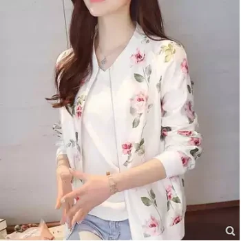

vintage short outwear ladies autumn coat jacket for women winter veste femme chaquetas mujer 2019 printed baseball female A5754