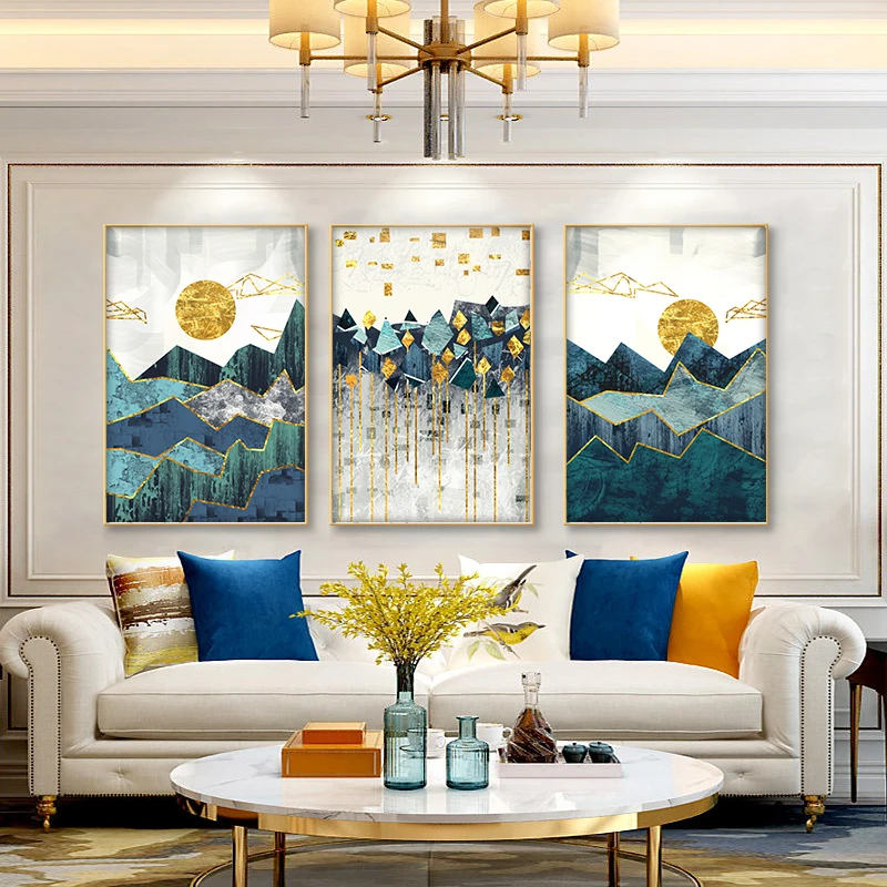 

Landscape Canvas Painting On The Wall Art Canvas Prints Wall Art Abstract Sunrise mountain Pictures for Living Room Home Decor