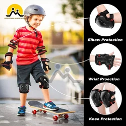 6 Pcs/Set of Skateboard and Roller Skating Protective Gear Kit, Protect The Whole Body Joints, Children's Sports Protective Gear
