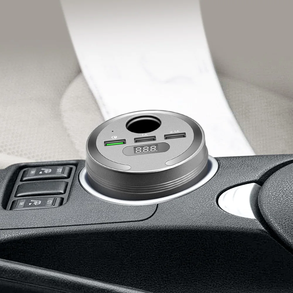 3 usb порта автомобильного прикуривателя Зарядное устройство чашка адаптер питания светодиодный дисплей питания телефон быстрое зарядное устройство usb-хаб для Dash Cam gps телефон