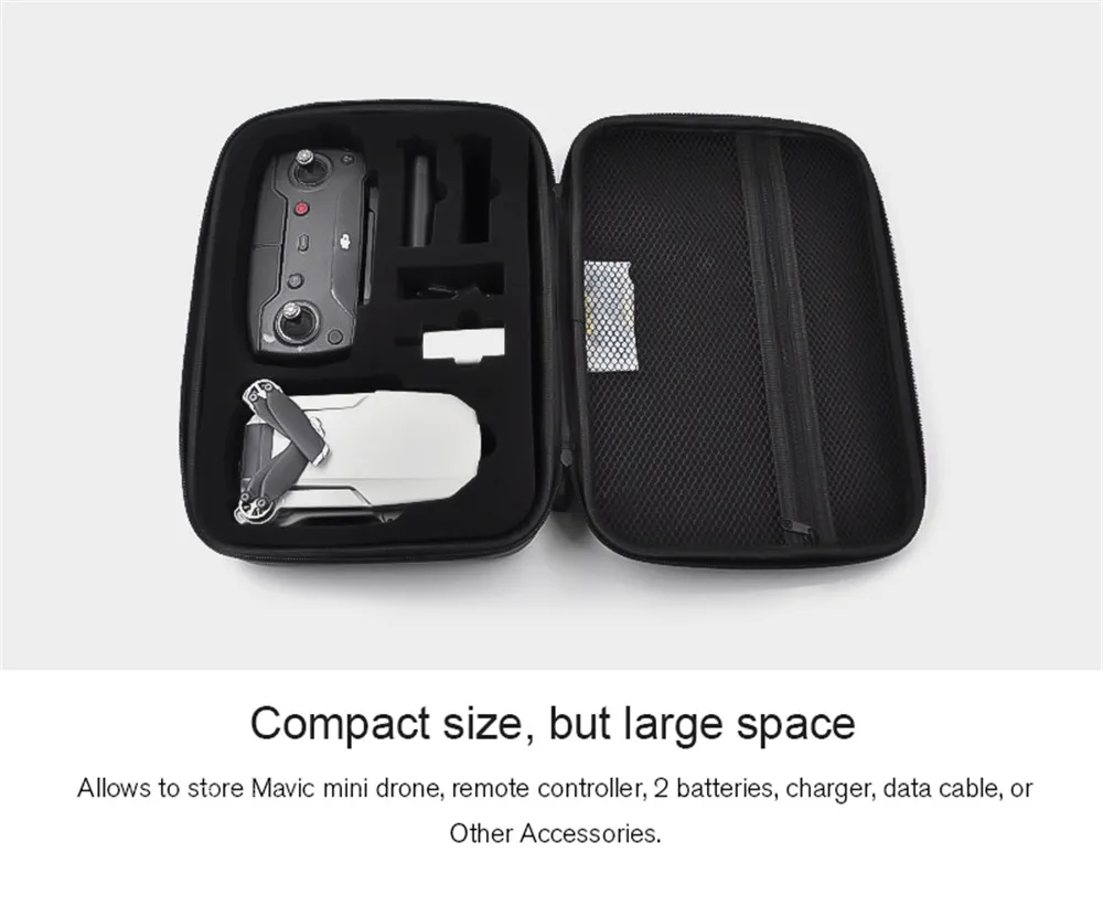 black camera bag Drone Shoulder Bag For DJI Mavic Mini/SE Portable Storage PU Leather Handbag Waterproof Carrying Case Box Hard Strap Accessories camera case