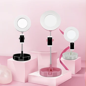 

8inch LED Ring Light USB Folding Flash Fill Lamp Adjustable Camera Selfie Lights Live Photography Lighting for Cell Phone Studio