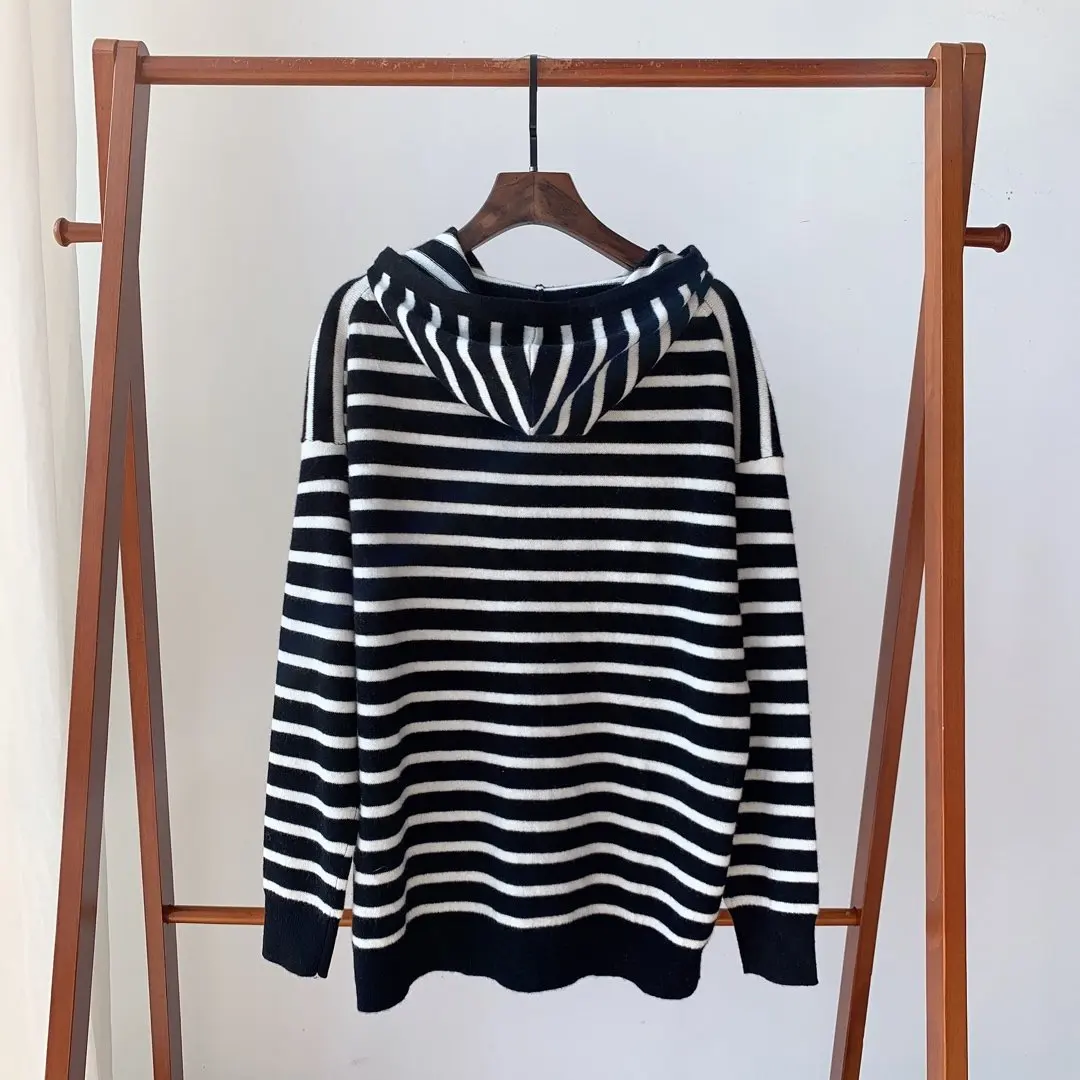 new ladies fashion long-sleeved sexy casual hooded cashmere sweater 1102