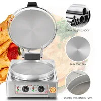 220v 3KW Pancake Maker Machine Double Heating Frying Machine Stainless Steel Fryer Yunlinli Round Non-stick Coating,energy Saver 2