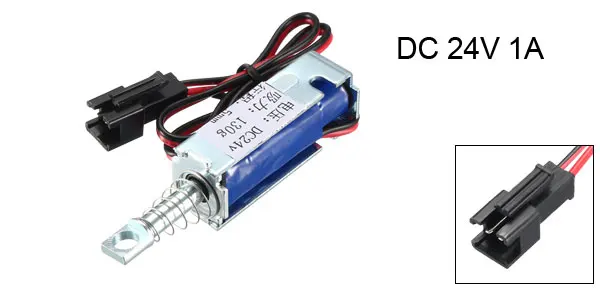 DC24V 1A 5mm Uxcell DC4.5/5/6/12/24 V электромагнитный замок тянуть Тип для монетоприемник электрическая замок прост в установке - Color: DC24V 1A 5mm