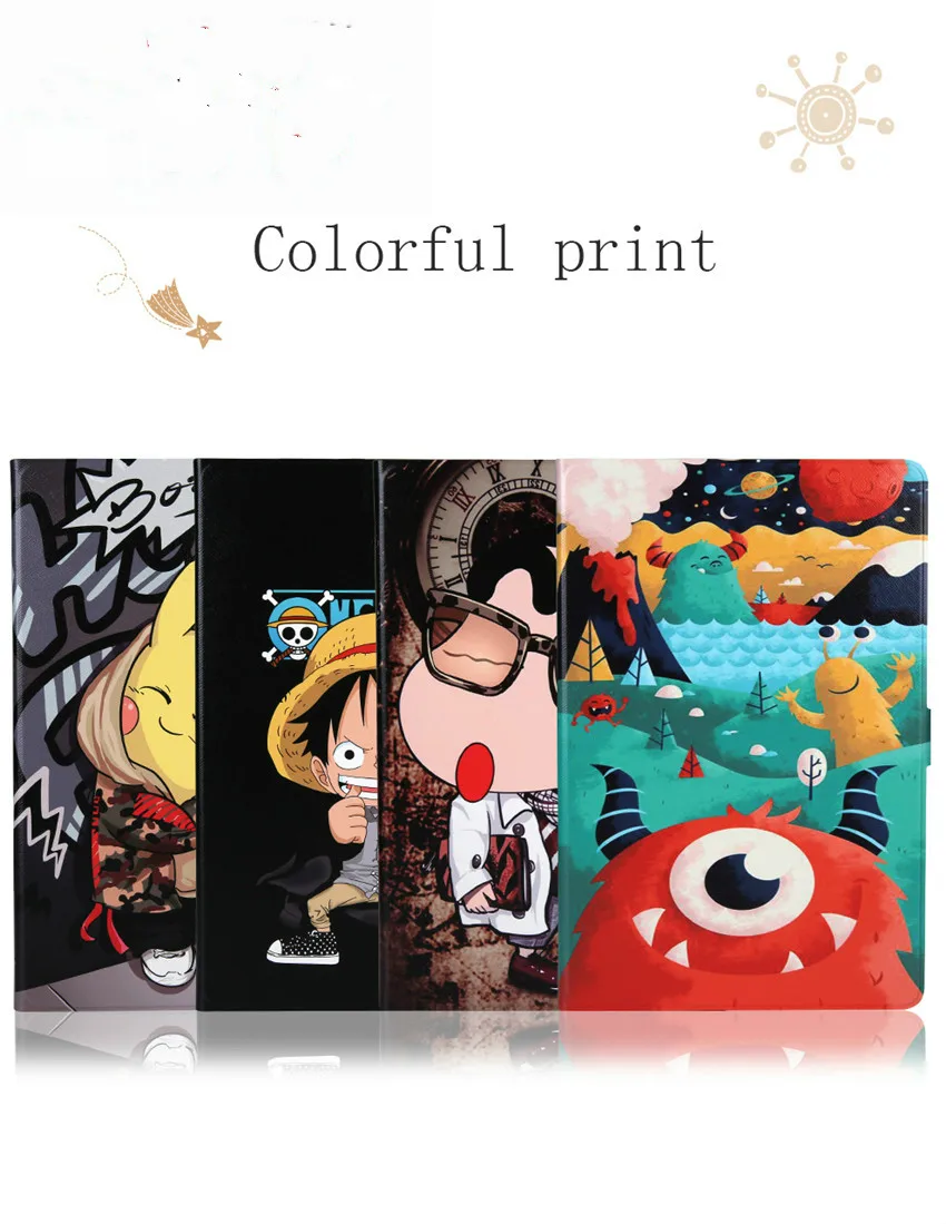 

For Huawei MediaPad M5 Lite 8.0 T5 8'' JDN2-W09HN AL00HN Case Cartoon Printed colorful PU Leather TPU magnetic stand cover+ Film