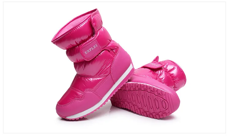 Snow Boots Shoes for Girls Boys Mid-calf Boots Baby Snow Kids Boots With fur Child Boots winter boots for girls waterproof